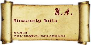 Mindszenty Anita névjegykártya